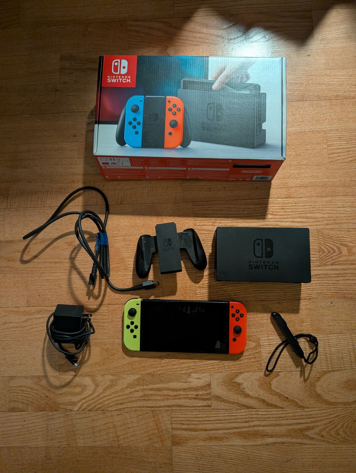 Nintendo Switch 32GB Handheld Console - Neon Red/Neon yellow Works great