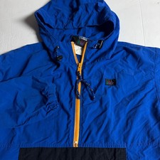 REI Kids Blue Orange Zip Hooded Anorak Jacket Windbreaker Childrens