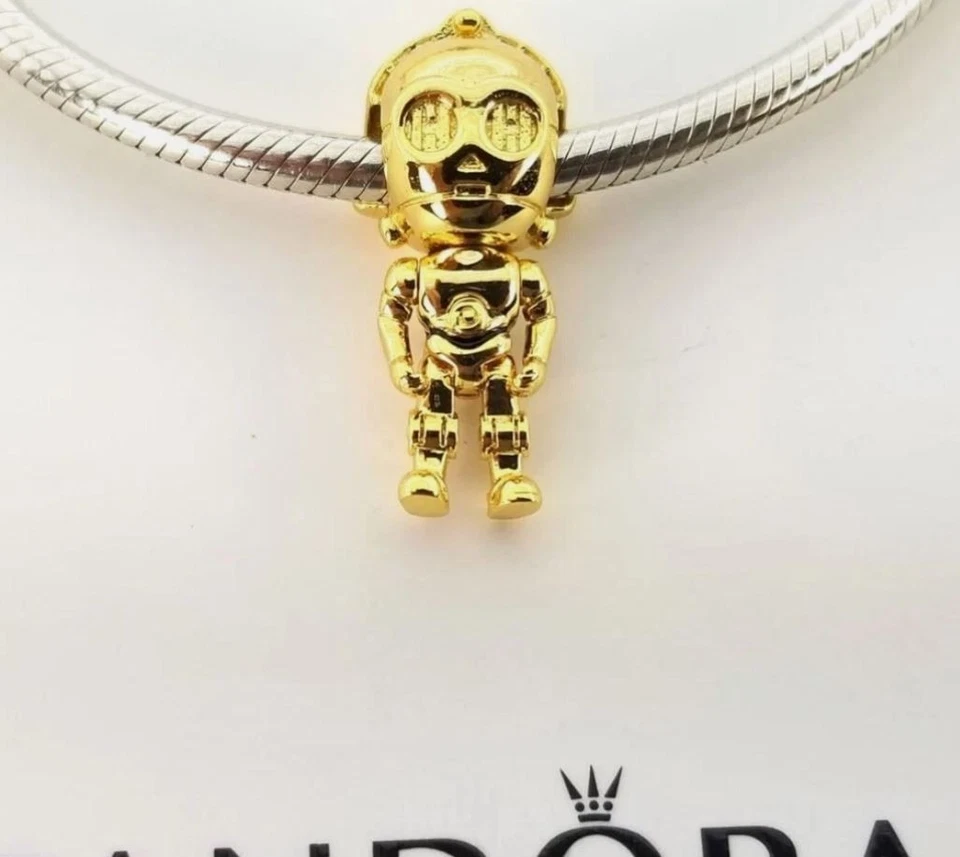 Pandora x Star Wars C-3PO Charm-Anhänger 14K Gold Original