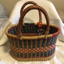 Blessings Basket Handmade Woven 13” Long 7.5 Wide, 8.5” Tall