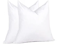 Euro Pillow Inserts 24 x 24 (Pack of 2, White) Feather Down Pillow Stuffer, Whi.