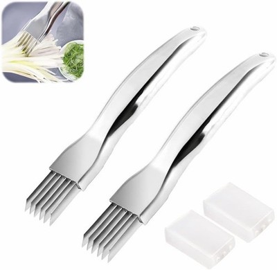 2PCS Shred Silk the Knife Stainless Steel Green Onion Slicer Cutter Vegetable
