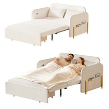 Sofa Bed Couch Sleeping Convertible Pull-Out Bed Couch With Side Pockets NEW