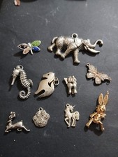 LA Animal Metal Alloy Charms & Pendants Seahorse Elephant Butterfly Silver Gold