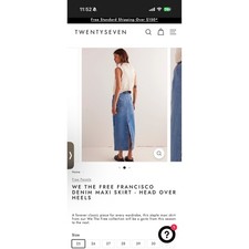 Free People We The Free Francisco Denim Maxi Skirt Blue Head Over Heels 26 NEW