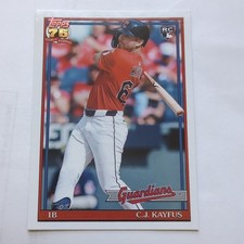C.J. Kayfus 1991 Rookie RC 2026 Topps Series 1 Baseball Card #T91-90 Guardians