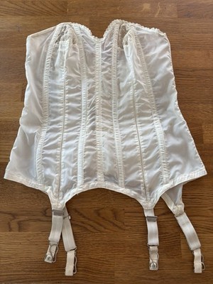 Vintage 50er Jahre Gossard Ivory Merry Widow Korsett Bustier Straps Spitze Gr. 36