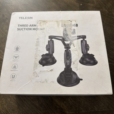 TELESIN Three-Arm Suction Mount Triple Suction Cup Car Mount Brand New Sealed 