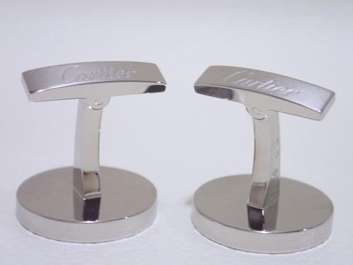 Gemelli CARTIER argento sterling doppio logo C de Cartier con lacca blu - Foto 6 di 14