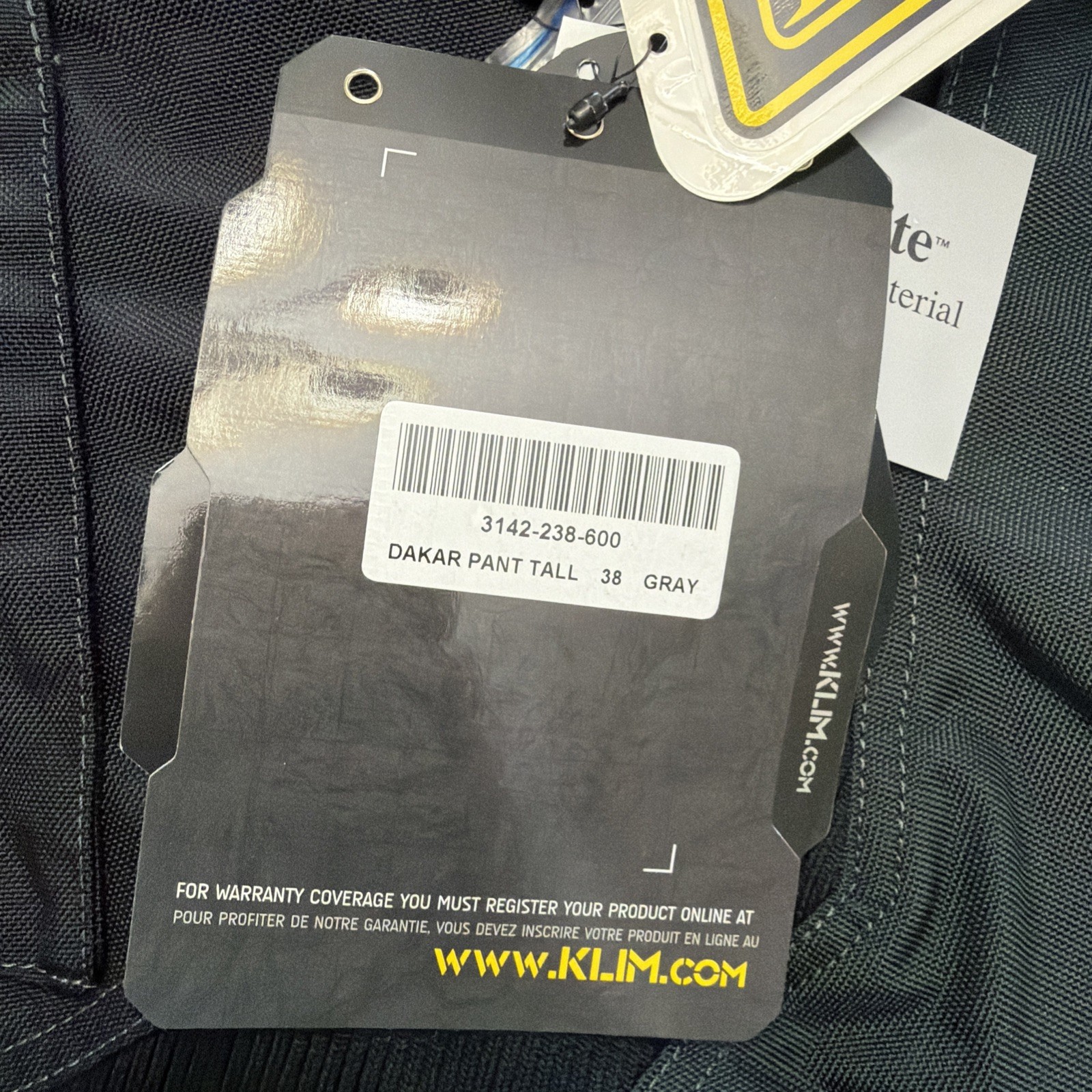 KLIM Dakar Outside The Boot Pant Size 38 Tall Gray