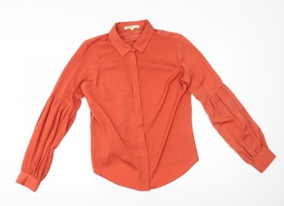Modis Damen Orange Basic Knopfleiste Größe M