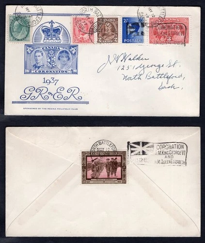 CANADA 1937 Coronation Cachet, Multi Franked / Reign Cover (not FDC), Cinderella