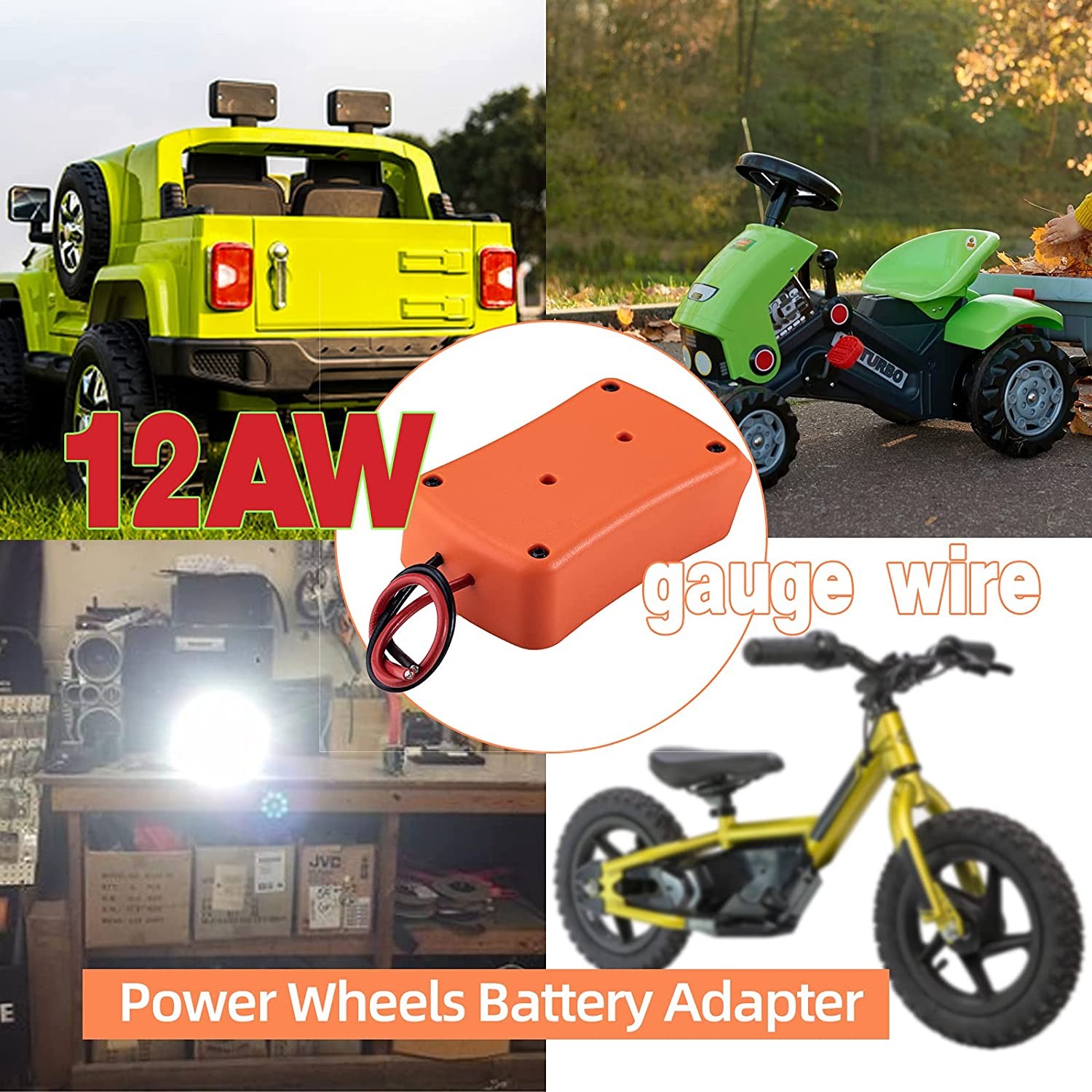 For  Black&Decker 20v Battery Adapter Holder dock w/ Wire Leads For Power NEW