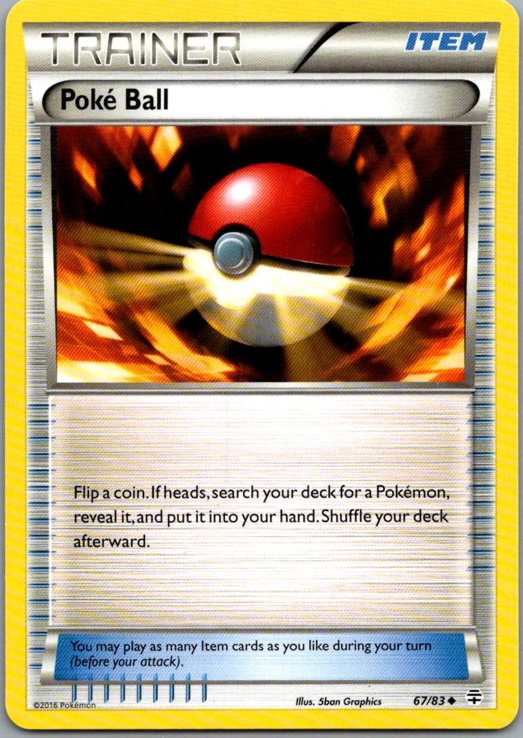 Pokemon Poke Ball Normal Uncommon Generations 67/83 NM