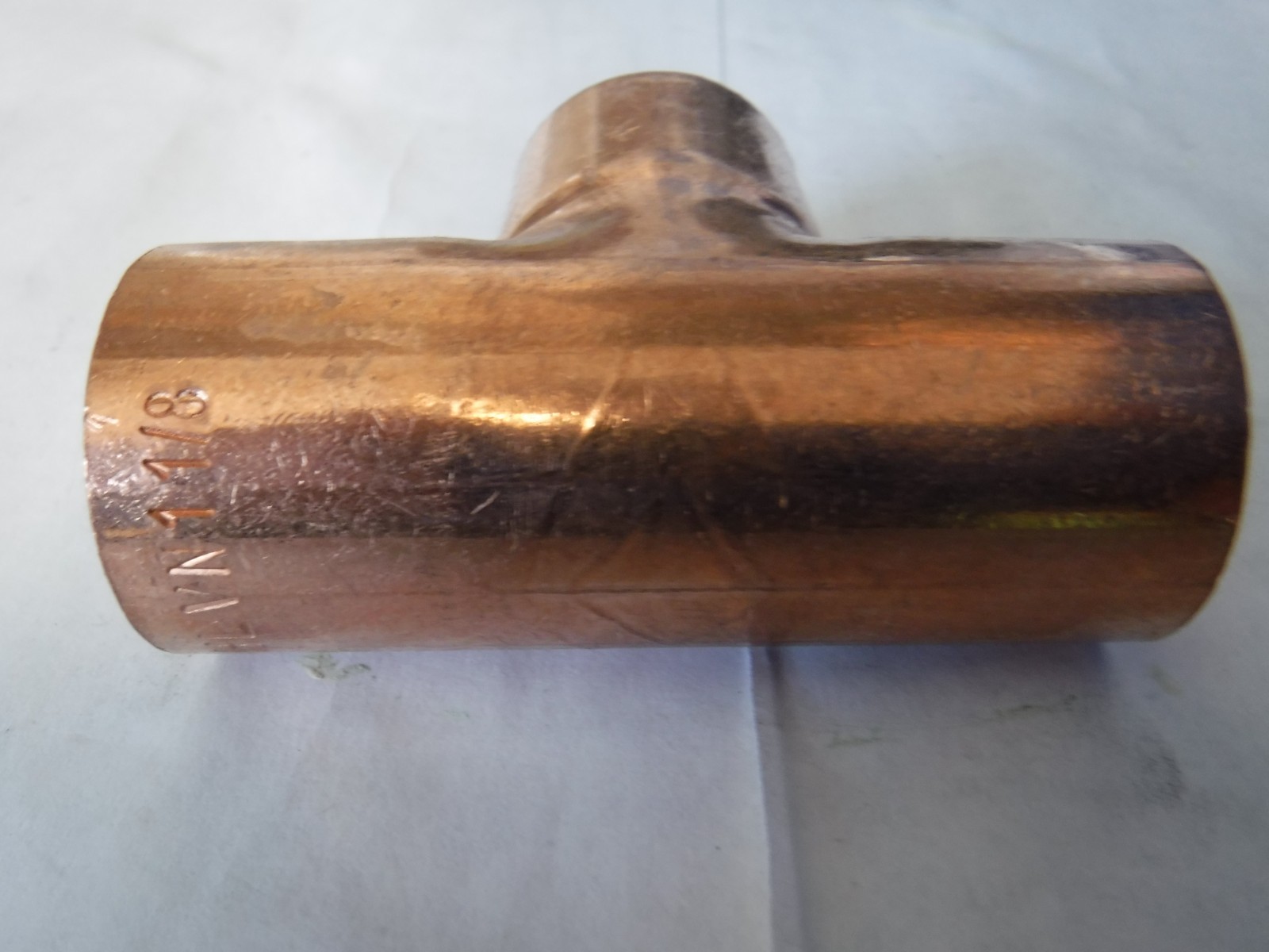 HLVN Wrot Copper Tee Fitting 1-1/8" x 1-1/8" x 1-1/8" OD 1" Inch Nominal CxCxC