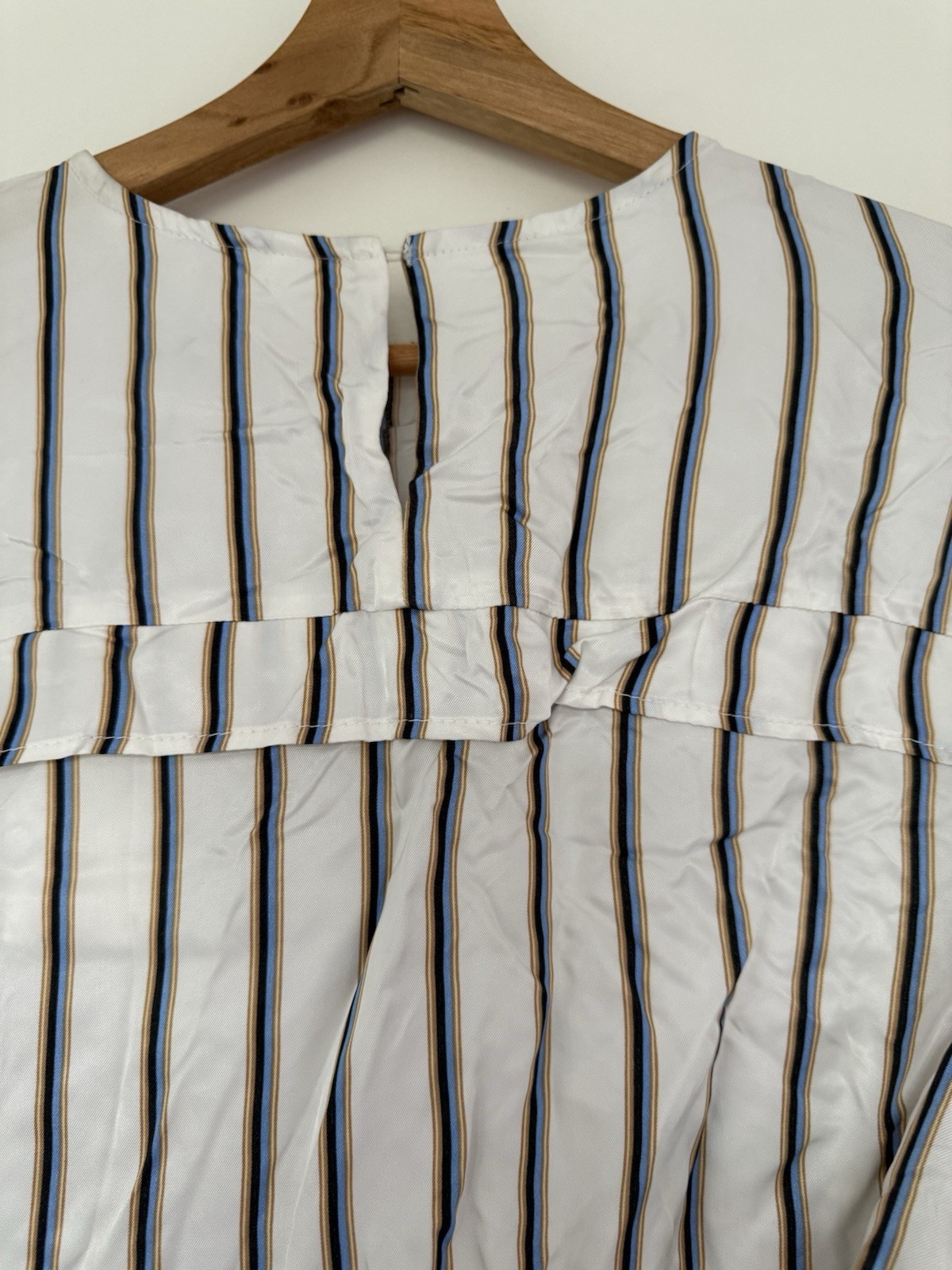 YAYA Women Blouse Size 36 UK 8 10 Off White Stripe Tie Waist NWT Viscose RRP £75 thumbnail 12