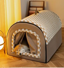 Large Cozy Warm Cave Bed - Indoor Nest for Cats  Dog Size M