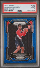 Scoot Henderson 2023 Panini Prizm Blue Wave Rookie PSA 9 Trailblazers #141