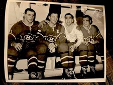 DICKIE MOORE BERNIE GEOFFRION TYPE 1 PHOTO NHL HOCKEY MONTREAL FORUM AHL QSHL