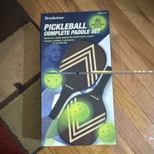 Brookstone Pickleball Complete Paddle Set 2 Paddles Carry Bag 4 Glow Balls