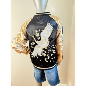 Reversible Japanese Sukajan Jacket | Crane & Sakura Embroidery