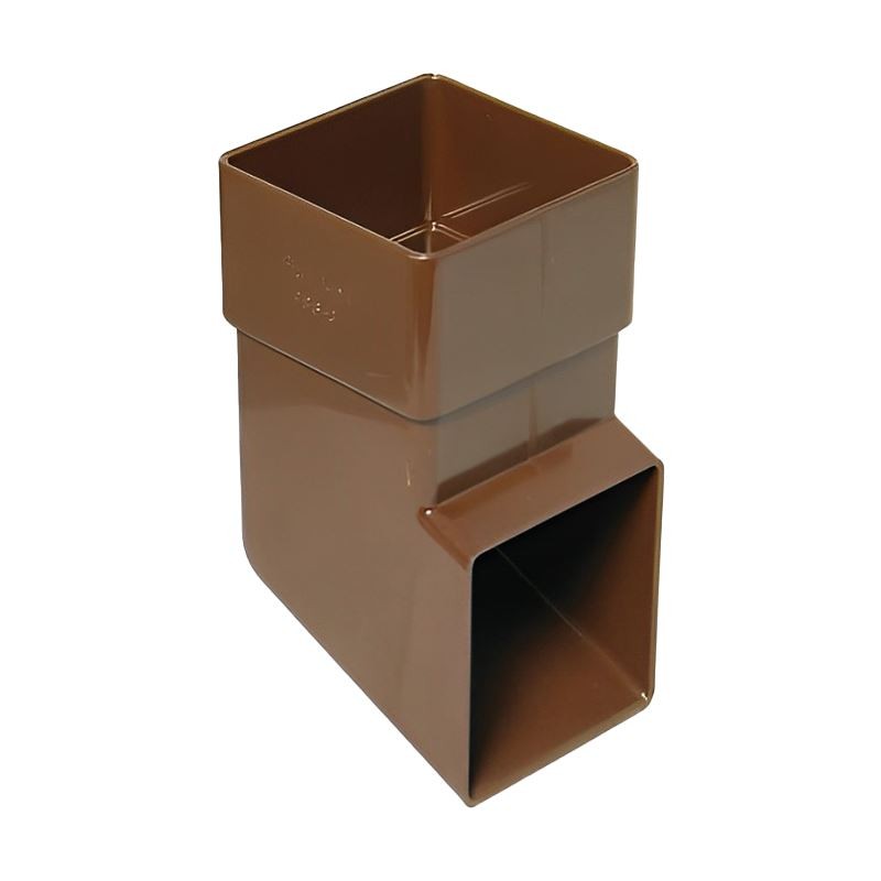 FLOPLAST 65mm Square Downpipe Shoe - Brown - FREE Next-Day Delivery
