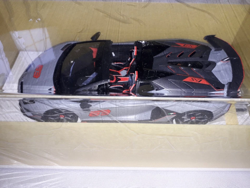 LAMBORGHINI AVENTADOR SVJ 63 MATTE GRAY 2019 1/18 EIDOLON MAKE UP - Photo 2/4