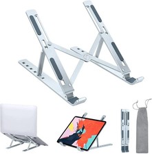 Adjustable Laptop Stand Folding Portable Tablet Notebook Laptop Holder - Silver
