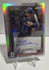 Topps 2025 Chrome Update Trey Sweeney Rookie Debut Auto Refractor /499 Tigers