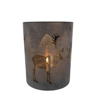 INNA-Glas Teelichthalter Augustinus, Bronze-Matt-Gold-GläNzend, 12,5Cm, Ø10Cm
