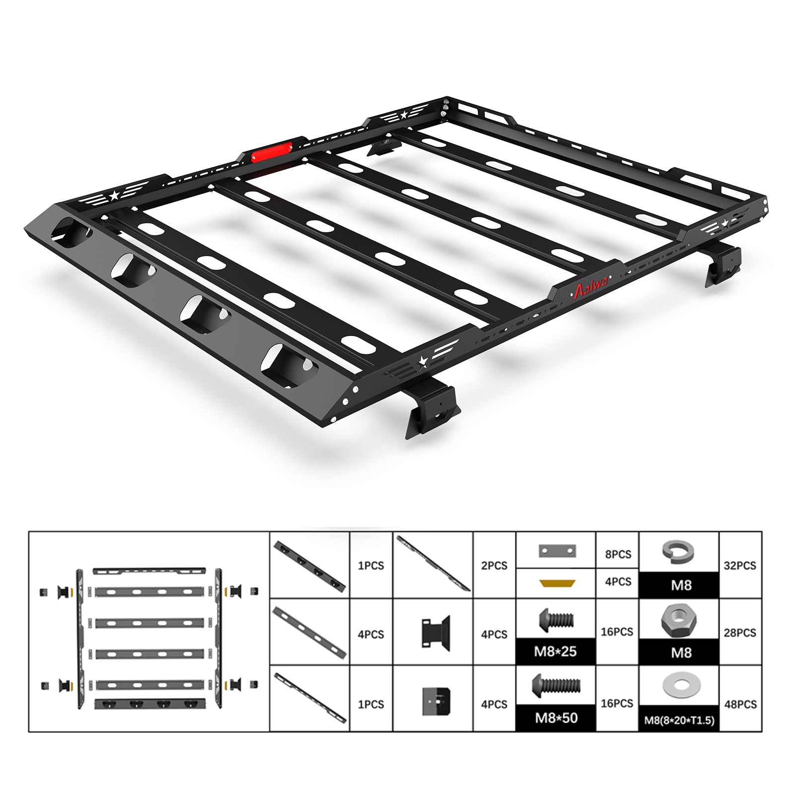 For 2019+ Jeep JL Gladiator JT Hardtop Roof Rack Basket Cargo Luggage Carrier