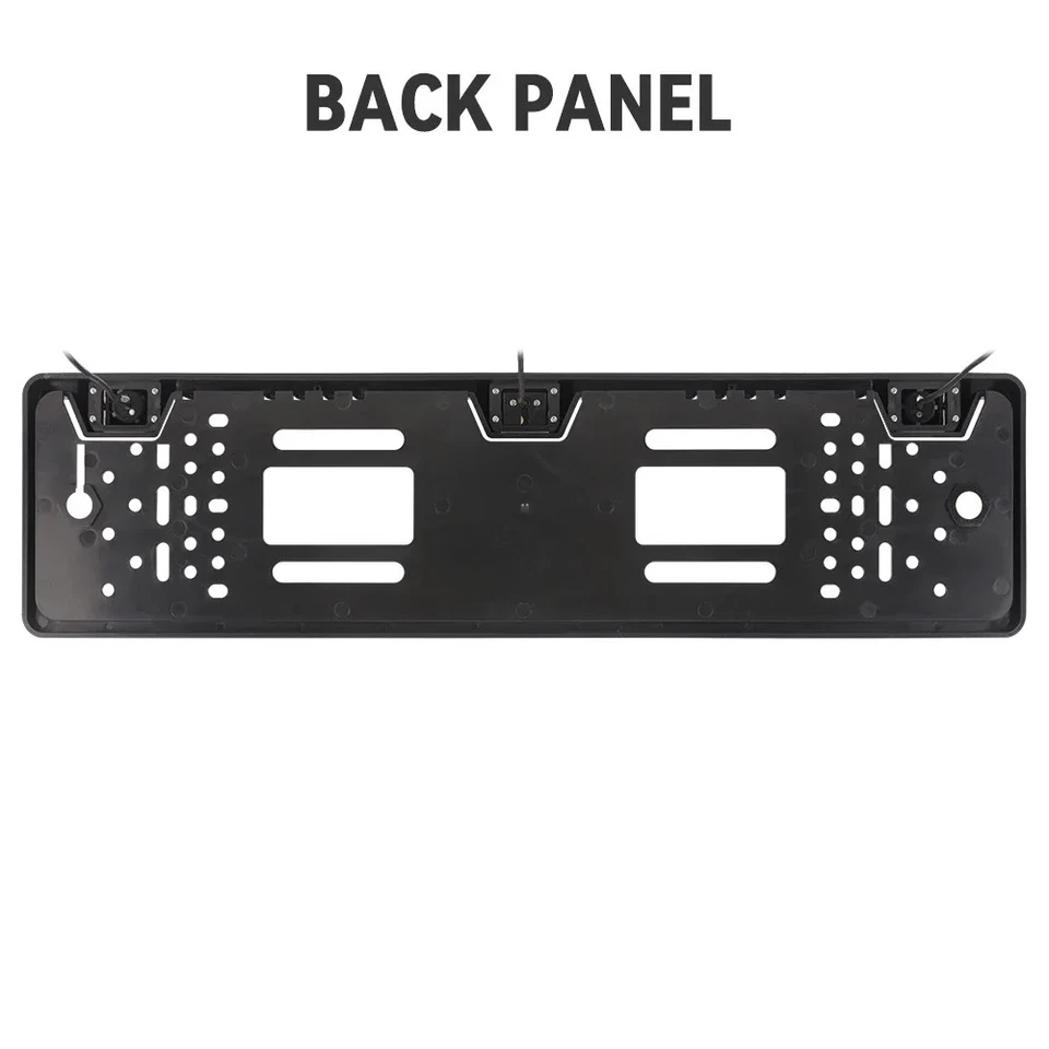 3 in 1 Car Backup Camera and Parking Sensor Kit with EU License Plate Holder 12V - Image 2 of 4