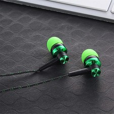 1Pc Wired Stereo Earphones 3.5mm, In-Ear with Mic, Nylon Weave Cable for Laptop