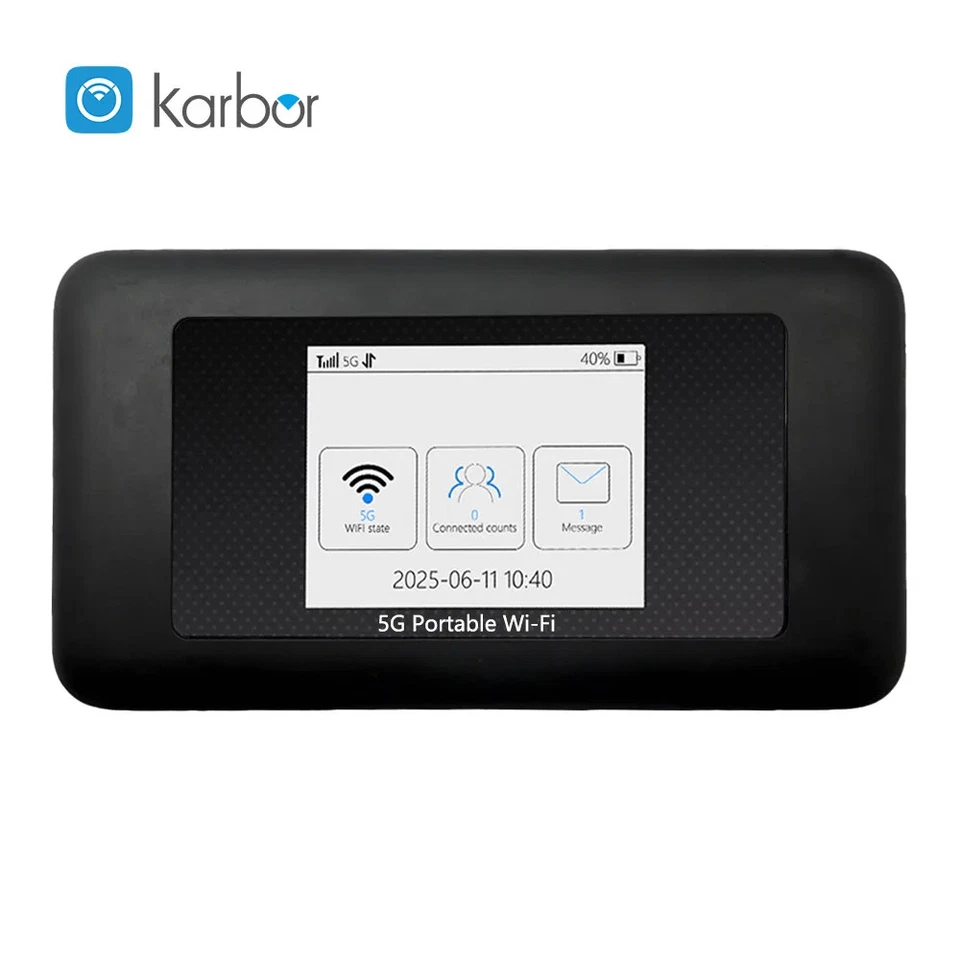 Karbor 5000mAh 5G Dual-Band WIFI Pocket Router WiFi 6 Hotspot Poker Router Wifi - Image 4 of 4