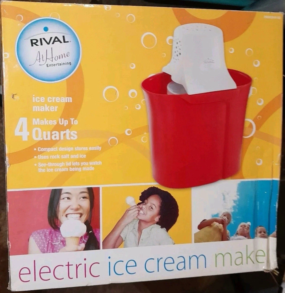 New Rival At Home 4 Qt Ice Cream Maker