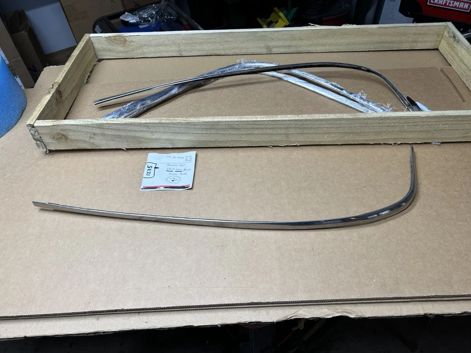 72-80 Dodge ram D-100 W100 truck - DRIP RAIL TRIM top cab roof - all 4 piece - Image 4 of 4