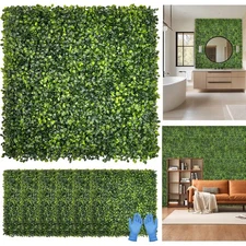 Artificial Grass Wall Panel Backdrop: 10 “x10” UV-Anti Greenery Faux Boxwood ...
