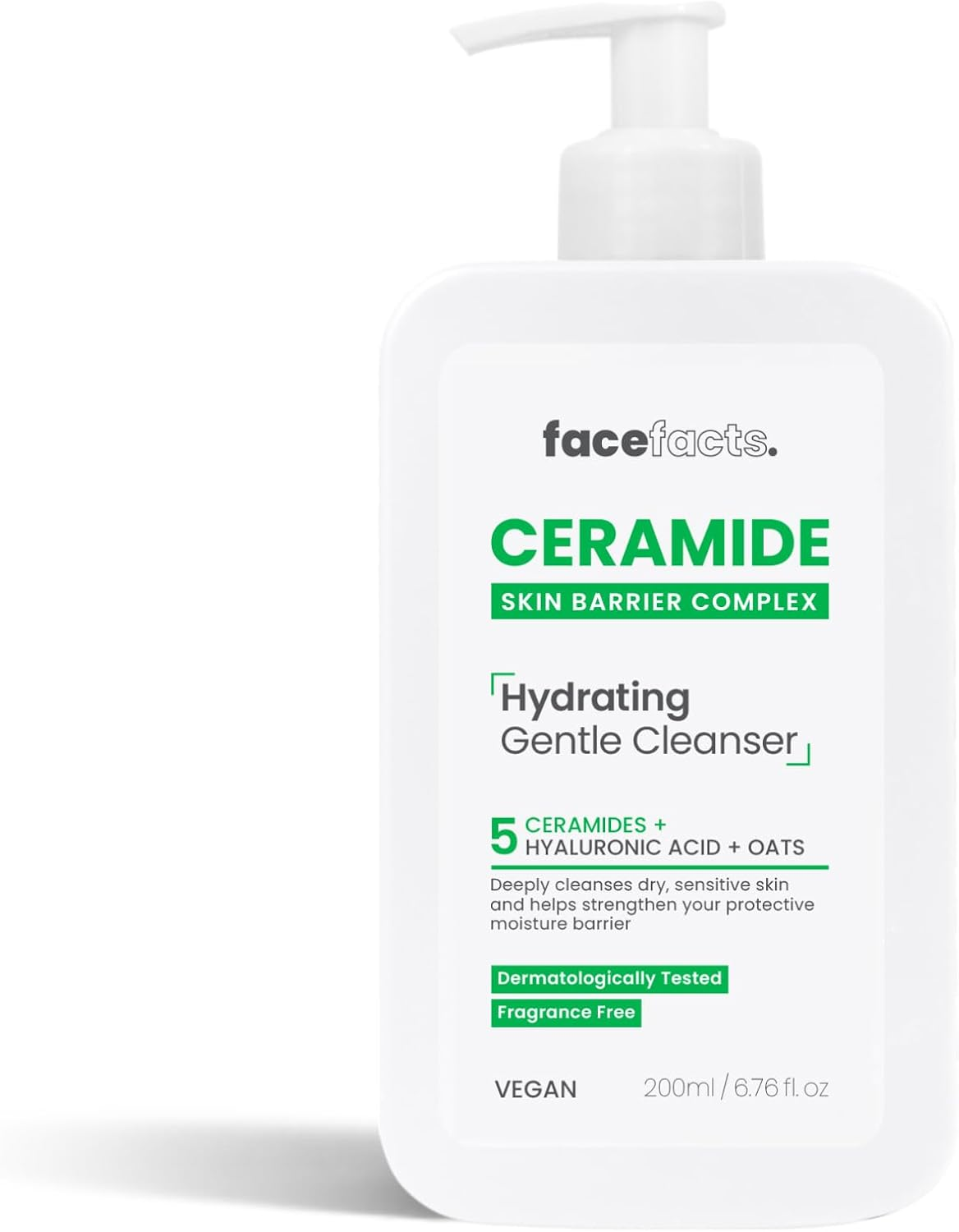 Face Facts Ceramide Hydrating Cleanser | Dry and Sensitive Skin | 200Ml| White| Pa