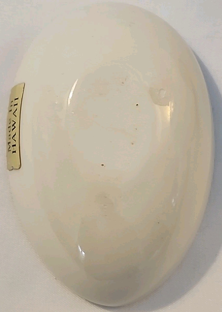 Vtg Rare Santa Anita Ware Anthurium Trinket Dish Egg Shaped Made In Hawaii EC 