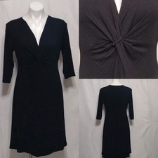 Fresh Produce Twist Front V-Neck Dress M A-Line Stretch Jersey Casual Resort