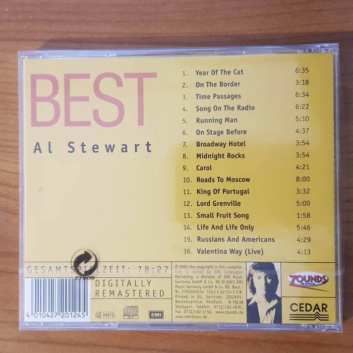AL STEWARD On The Border ZOUNDS BEST  NEU SEALED (CD) - Bild 2 von 2