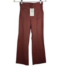 ZARA Girls Plaid Wide Leg Pants Red Black Check Size 13  14 NWT 30 Retail