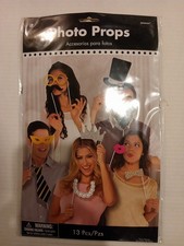 Photo Booth Props 13 Pieces Wedding Party Holiday Party City NEW