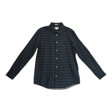 NWOT Julian Mark Men Button Up Shirt Long Sleeve Blue Geo Dot Multi Sizes