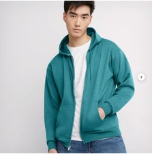 Hanes EcoSmart Unisex Full-Zip Fleece Hoodie in Spanish Moss size XL NWT