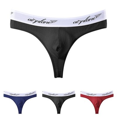 Herren gerippt weich G-String Tanga Low Rise Bulge Beutel T-Back Unterwäsche