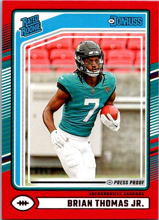 Brian Thomas Jr. 2024 Donruss #313 Press Proof Red Rookie Jaguars