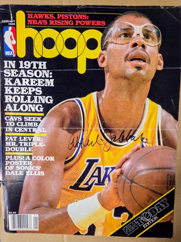 Abdul Jabbar Signed 1988 Hoops Magazine Cover