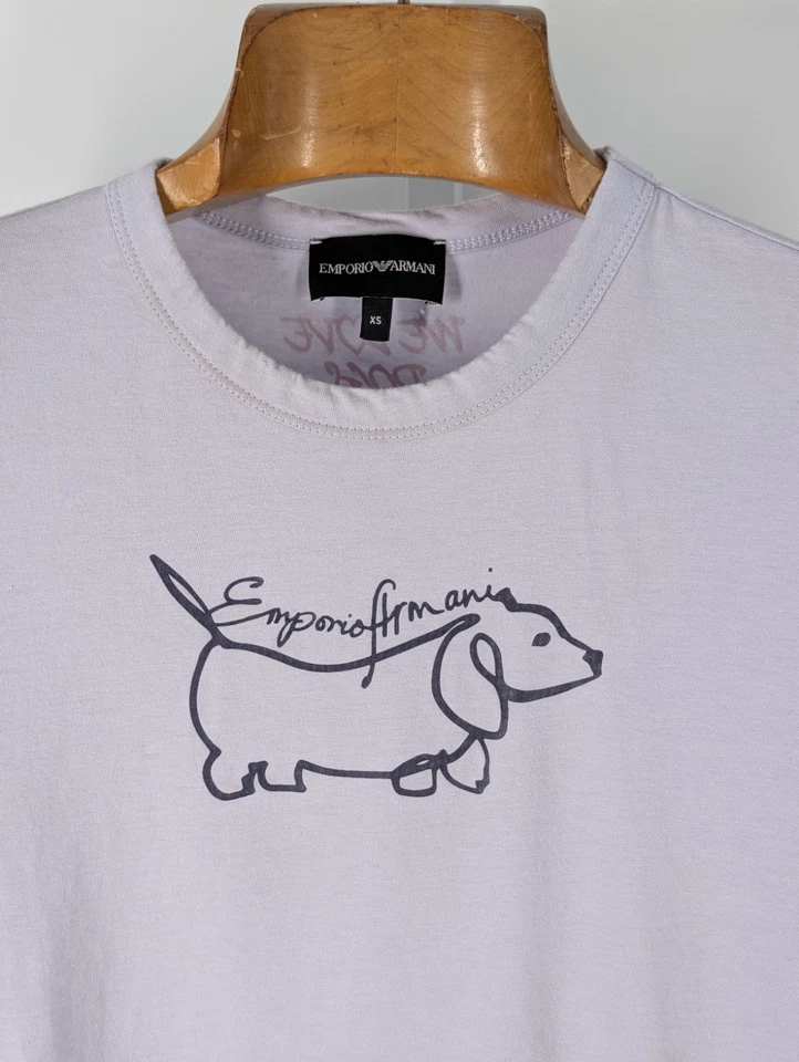 Giorgio Armani Vtg Y2K We Love Dogs #23 Magazine Promo Rare T Shirt Dachshund XS - Image 4 of 4