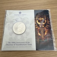 Royal Mint 2022 Tutankhamun’s Tomb 100th Anniversary UK £5 BU Coin Sealed